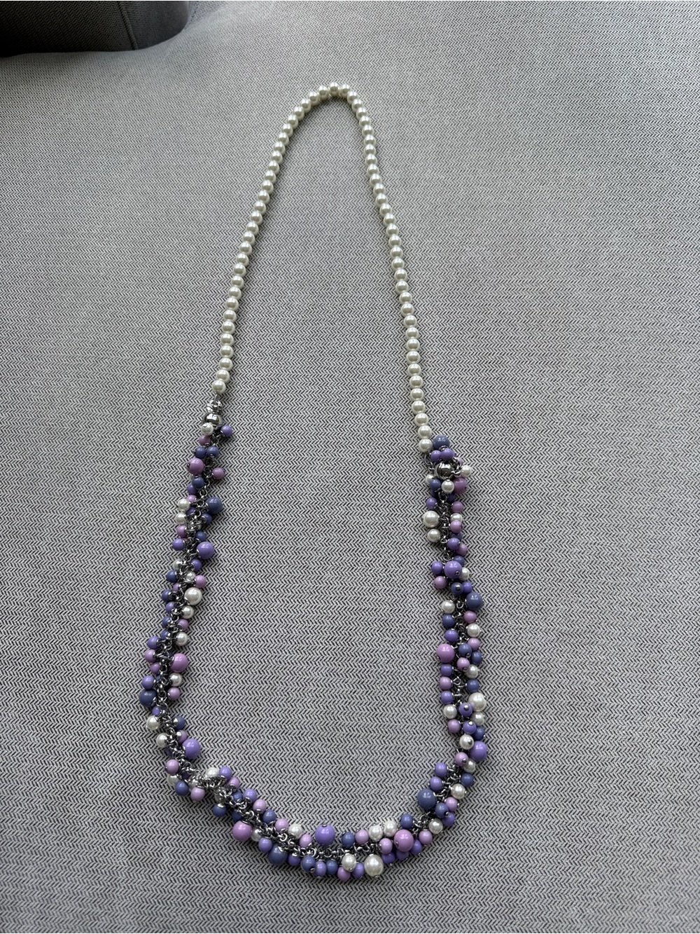 Talbots Elegant Purple Pink Pearl and Bead Multi-Strand Necklace Magnet Close
